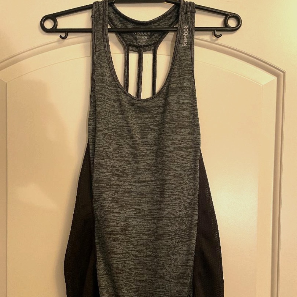 Reebok Women's Athletic Tank Top--Black and Gray-XS